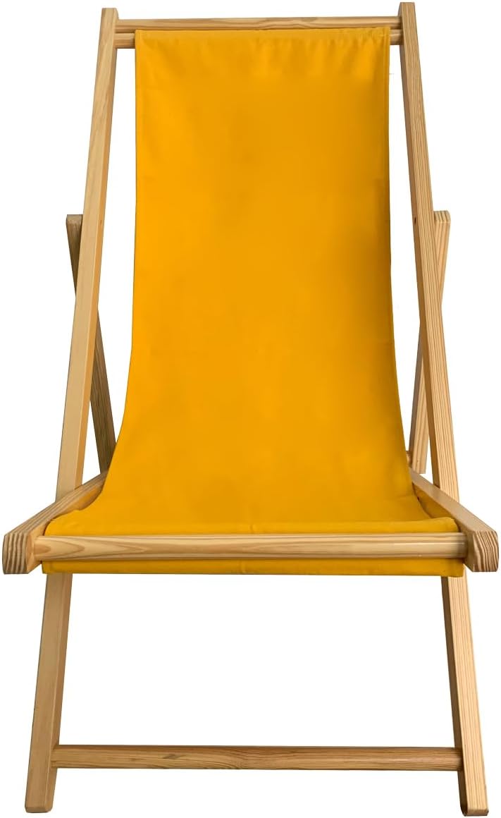 TBACW Patio Lounge Chair Replacement Canvas 47" L x 17" W - Beach Sling Chair Fabric, Indoor Outdoor Use - No Wooden Frame (Yellow) - Image 3